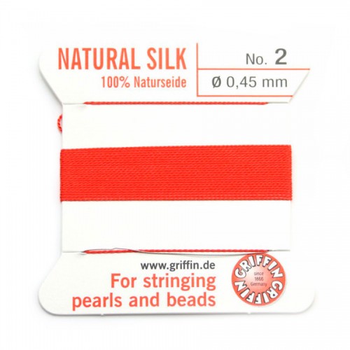 Fil du soie 0.45mm corail x 2m