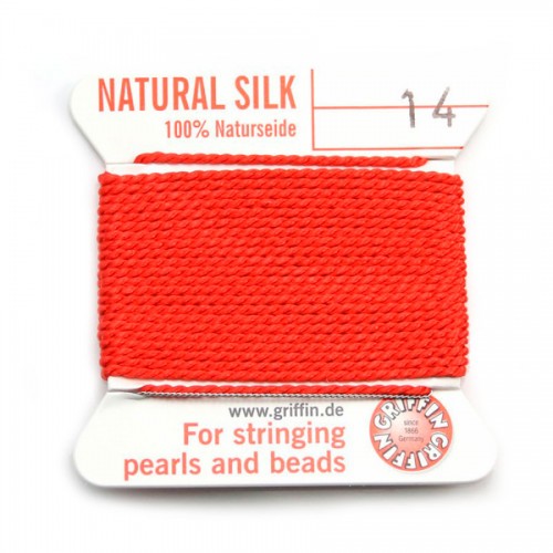Silk bead cord 1.02mm  coral x 2m