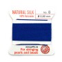 Fil de soie 0.8mm attaché à une aiguille bleu foncé x 2m