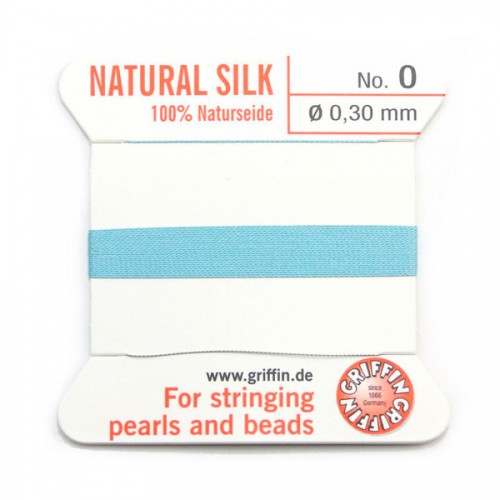 Silk bead cord 0.3mm turquoise x 2m