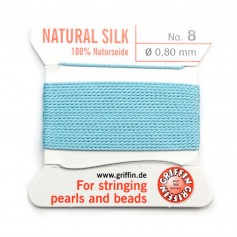 Fil du soie 0.8mm turquoise x 2m