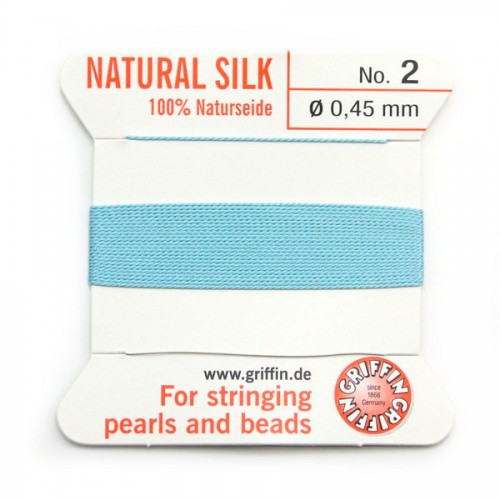Silk bead cord 0.45mm turquoise x 2m