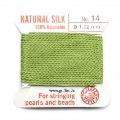 Fil du soie 1.02mm vert jade x 2m