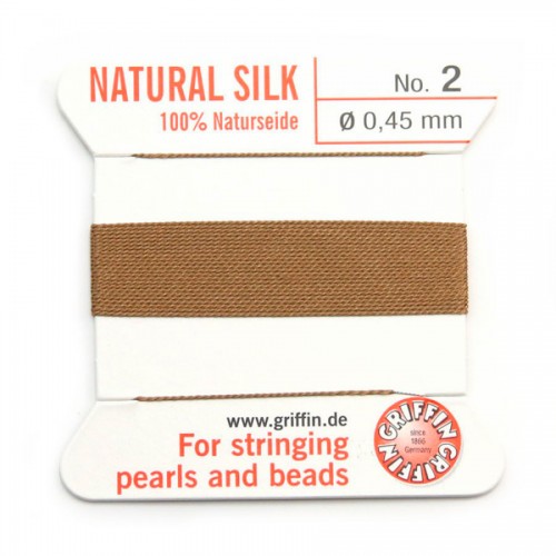 Fil du soie 0.45mm beige x 2m