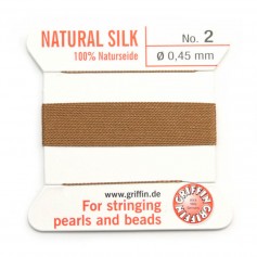 Fil du soie 0.45mm beige x 2m