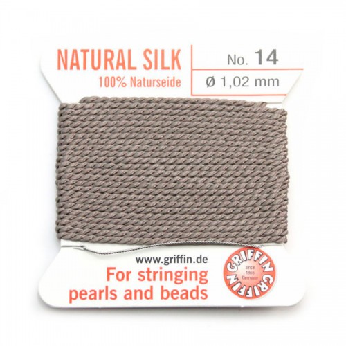Silk bead cord 1.02mm gray x 2m