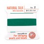 Fil de soie 0.45mm attaché à une aiguille vert x 2m