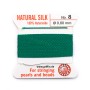Fil de soie 0.8mm attaché à une aiguille vert x 2m