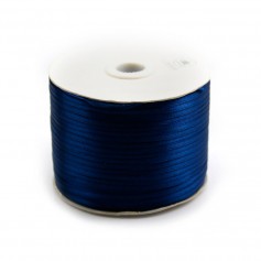 Fil polyester Double face satin 3mm Bleu fonceX 450m