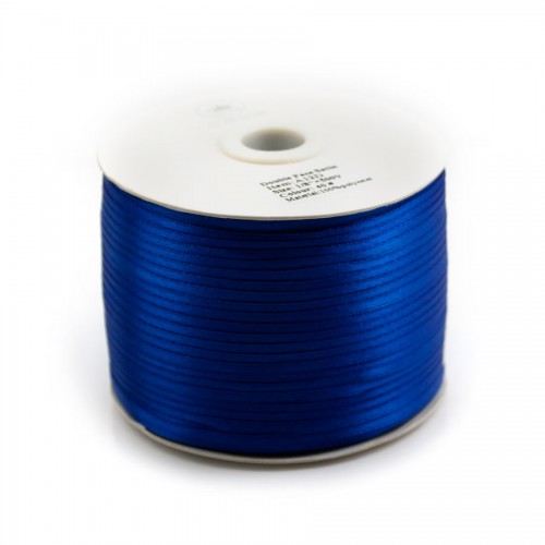 Fil polyester Double face satin 3mm Bleu marine  x 450 m