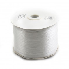 Fil polyester Double face satin 3mm blanc x 450 m