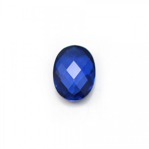 925 sterling silver oval spacer set with a blue cz 9.5x17.5mm x 1pc