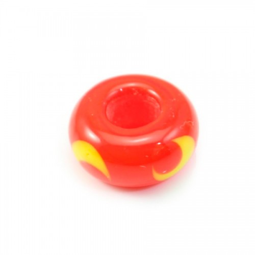 Pandora design moon red &yellow x1pc