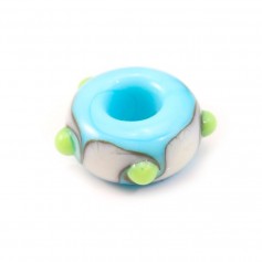 Pandora verre  5 angles bleu&vert&blanc x 1pc