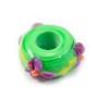 Pandora verre fleur vert&mauve&jaune x 1pc