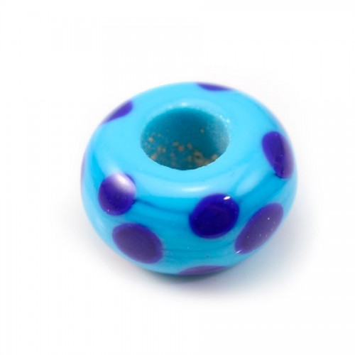 Pandora verre bleu ciel&bleu saphir x 1pc