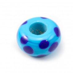 Pandora verre bleu ciel&bleu saphir x 1pc