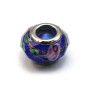 Pandora verre bleu&blanc 13.9mm x1pc