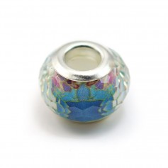 Pandora verre bleu azur & dorée 14mm x 1pc