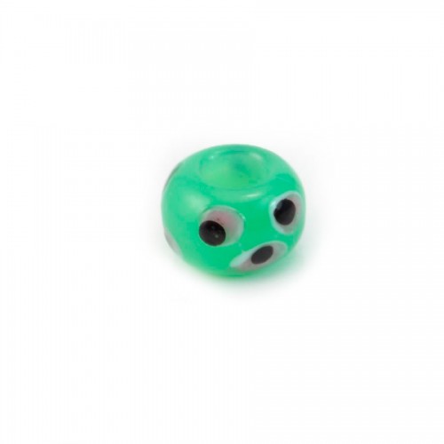 Pandora verre menthe à l'eau & rose dragée & noir 14mm x 1pc