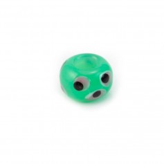 Pandora verre menthe à l'eau & rose dragée & noir 14mm x 1pc