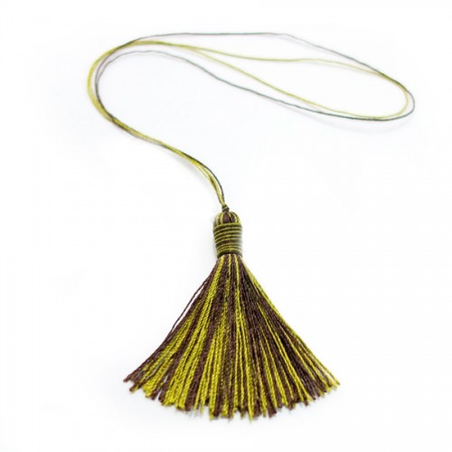 Imitation silk bicolore pompon 40mm x 1pc