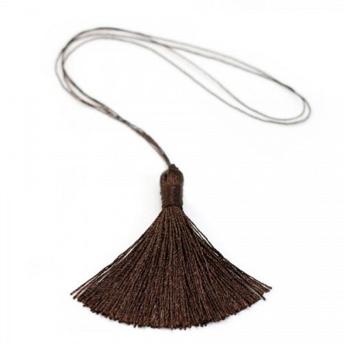 Pompon imitation soie bleu marine 40mm x 1pc