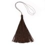 Pompon imitation soie marron 40mm x 1pc