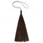 Pompon imitation soie marron 80mm x 1pc