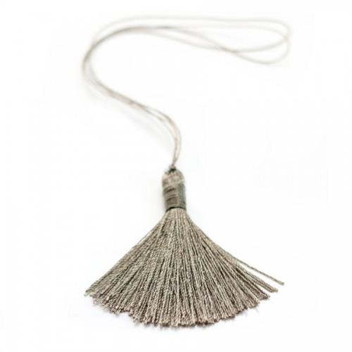 Pompon imitation soie violet lilas 40mm x 1pc