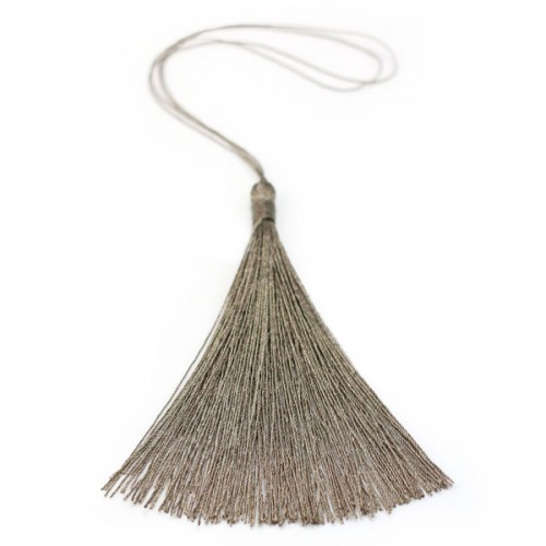 Imitation silk khaki pompon 40mm x 1pc