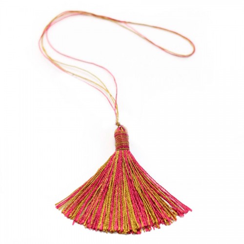 Imitation silk bicolore pompon 40mm x 1pc