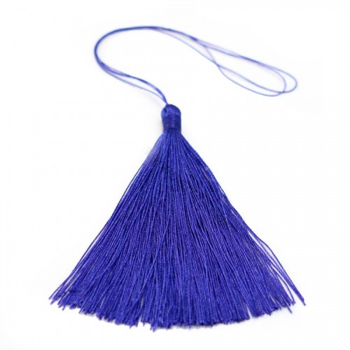Pompon imitation soie bleu marine 40mm x 1pc