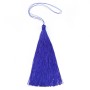 Pompon imitation soie bleu marine 80mm x 1pc