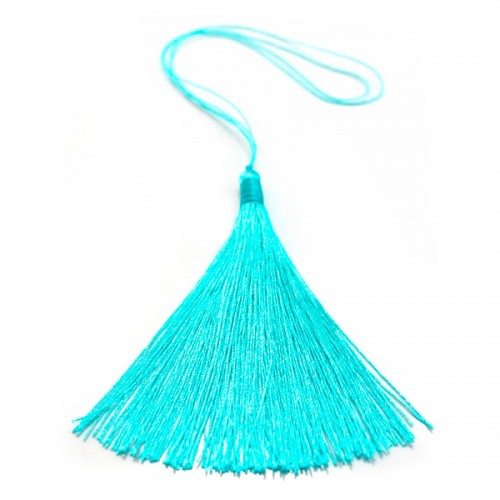 Imitation silk turquoise pompon 40mm x 1pc