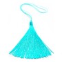 Pompon imitation soie turquoise 40mm x 1pc