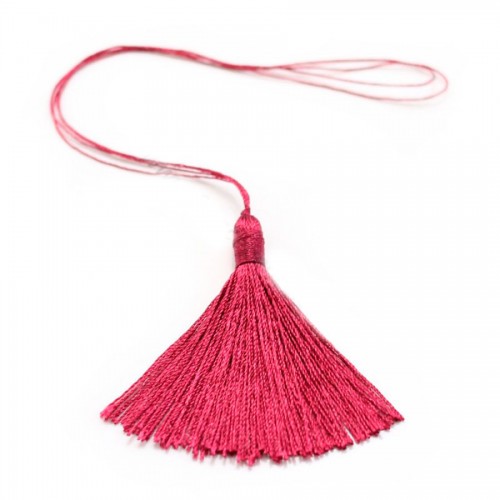 Pompon imitation soie violet lilas 40mm x 1pc