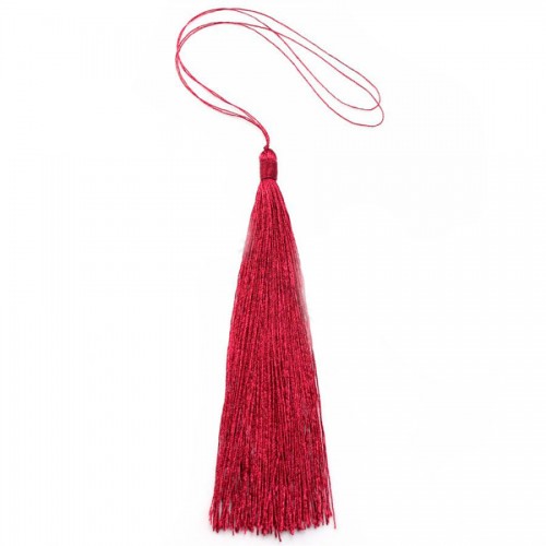 Pompon imitation soie bordeaux 80mm x 1pc