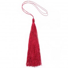 Pompon imitation soie bordeaux 80mm x 1pc