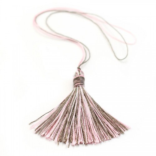 Imitation silk bicolore pompon 40mm x 1pc