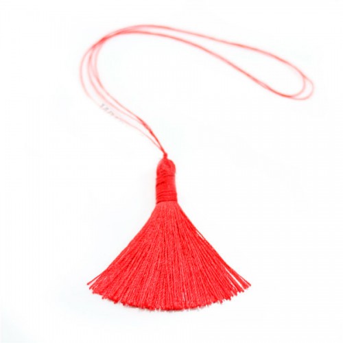 Pompon imitation soie violet lilas 40mm x 1pc