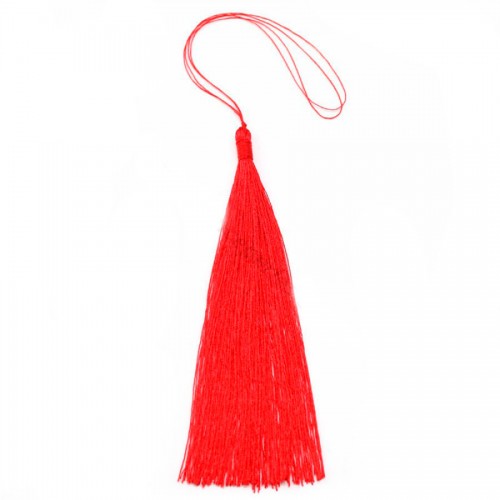 Imitation silk red pompon 80mm x 1pc