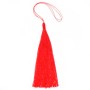 Pompon imitation soie rouge 80mm x 1pc