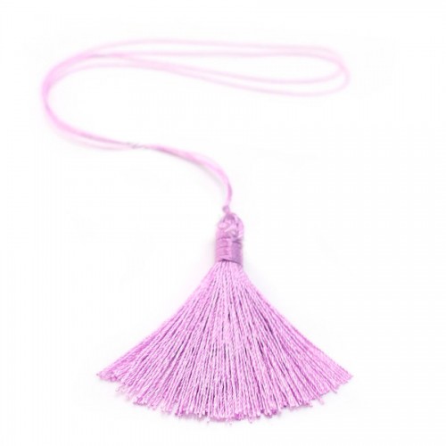 Pompon imitation soie vilolet lilas 40mm x 1pc