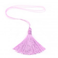 Pompon imitation soie vilolet lilas 40mm x 1pc