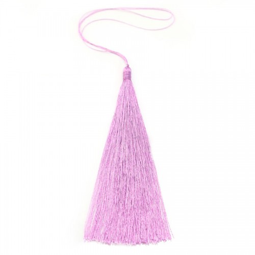 Pompon imitation soie violet lilas 80mm x 1pc