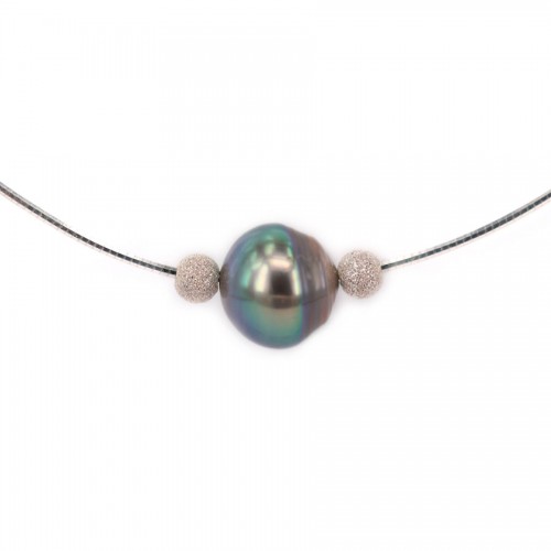 Necklace tahiti pearl straling silver 925 40cm  x 1pc