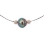 Necklace tahiti pearl straling silver 925 40cm  x 1pc