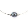 Necklace  tahiti pearl straling silver 925 40cm  x 1pc