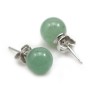 Boucle d'oreille aventurine 8mm, en argent 925 x 2pcs